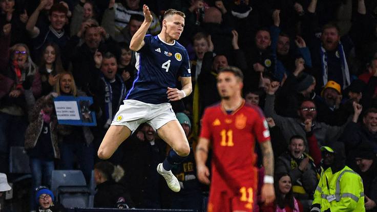 ЕВРО-2024. Квалификация. Шотландия - Испания - 2:0. Скотт Мактоминей сделал дубль во втором матче подряд