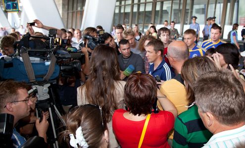 Встреча БАТЭ в Минске после победы над "Штурмом" в Австрии. Фото - fcbate.by Встреча БАТЭ в Минске после победы над "Штурмом" в Австрии. Фото - fcbate.by