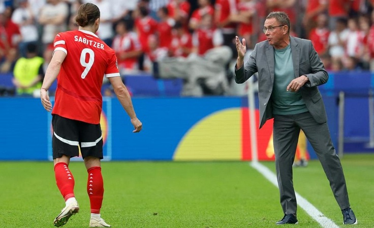 ЕВРО-2024. Польша - Австрия. Ральф Рангник и Марсель Забитцер. Фото uefa.com ЕВРО-2024. Польша - Австрия. Ральф Рангник и Марсель Забитцер. Фото uefa.com