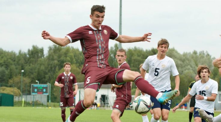Максим Сакута. Беларусь U-19 — Россия U-19. Фото - АБФФ