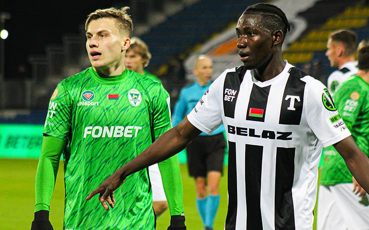 ЧБ-2025. Торпедо-БелАЗ - Гомель. Алексей Антилевский и Мамаду Камара. Фото ФК "Торпедо-БелАЗ" ЧБ-2025. Торпедо-БелАЗ - Гомель. Алексей Антилевский и Мамаду Камара. Фото ФК "Торпедо-БелАЗ"