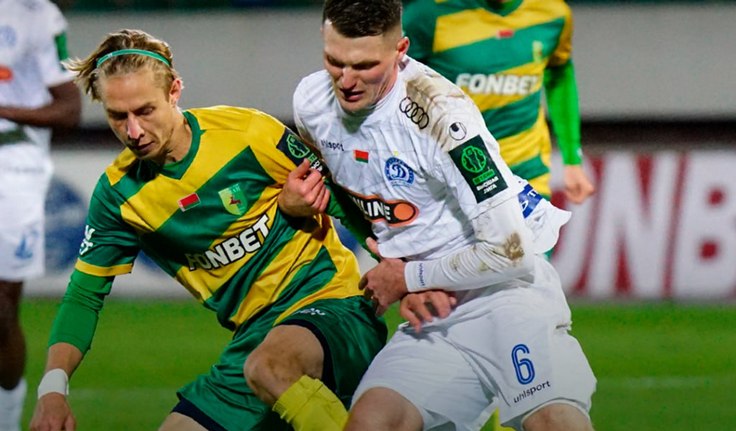 ЧБ-2025. 18-й тур. Неман - Динамо Мн - 0:0. Юрий Клочков и Максим Мякиш. Фото ФК "Неман"