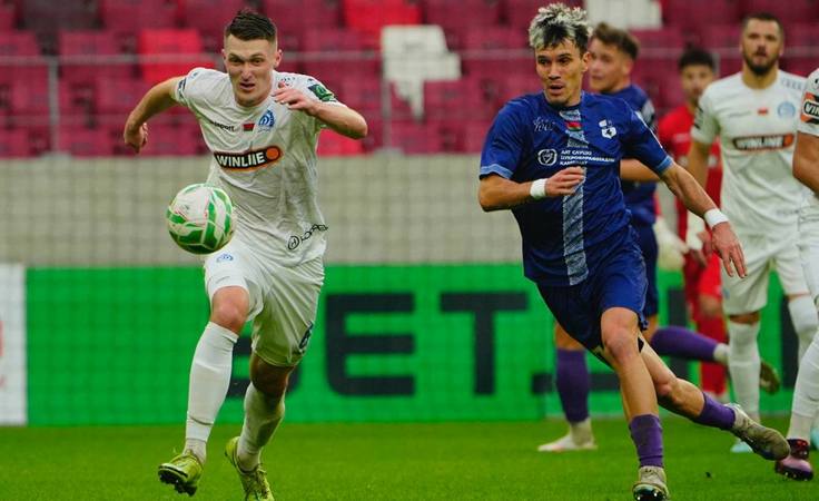 ЧБ-2025. 27-й тур. Динамо Мн - Слуцк - 3:1. Максим Мякиш и Александр Ануфриев. Фото ФК "Динамо-Минск"