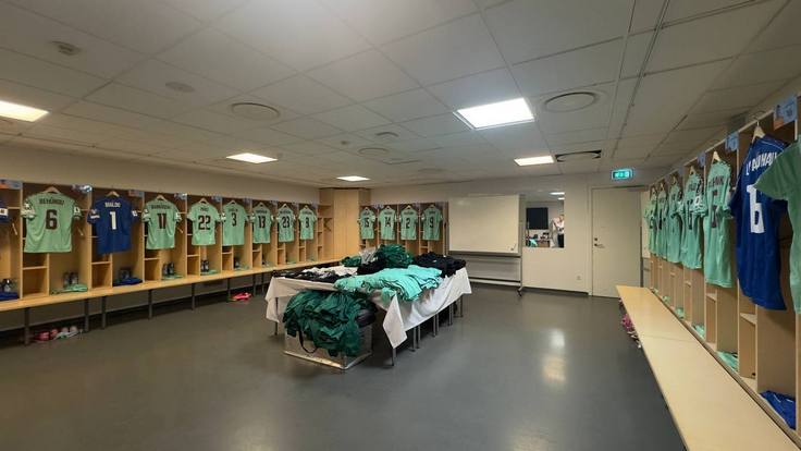 ЧМ-2026. Дания - Беларусь. Раздевалка сборной Беларуси. Фото БФФ