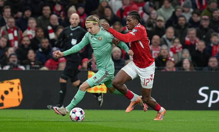 Квалификация ЧМ-2026. Дания - Беларусь. Фото АБФФ