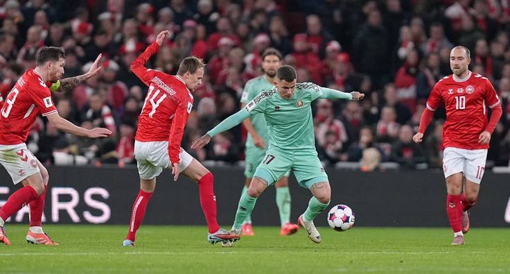 Квалификация ЧМ-2026. Дания - Беларусь. Виталий Лисакович. Фото АБФФ