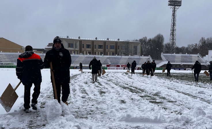 Снегопад на ОСК "Брестский", Фото "Динамо-Брест"