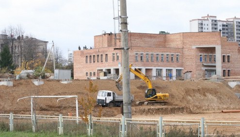 Реконструкция стадиона "Камвольщик" в Минске. Фото fcminsk.by