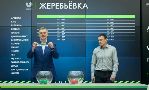 Жеребьевка чемпионата Беларуси-2022. Фото АБФФ Жеребьевка чемпионата Беларуси-2022. Фото АБФФ