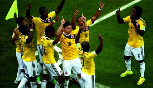 Сборная Колумбии пробилась в 1/4 финала ЧМ-2014. Фото - fifa.com Сборная Колумбии пробилась в 1/4 финала ЧМ-2014. Фото - fifa.com