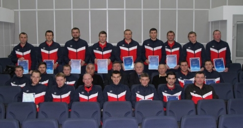 Белорусские тренеры. Фото АБФФ
