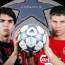 Лига чемпионов 2006/2007. Финал. Милан - Ливерпуль. Кака и Джеррард. Фото - adidas.com Лига чемпионов 2006/2007. Финал. Милан - Ливерпуль. Кака и Джеррард. Фото - adidas.com