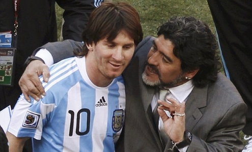 Лионель Месси и Диего Марадона. Фото Reuters