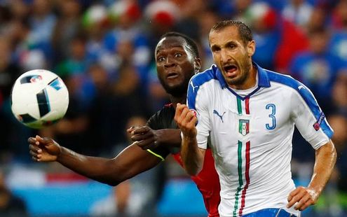 ЕВРО-2016. Италия - Бельгия - 2:0. Джорджо Кьеллини и Ромелу Лукаку